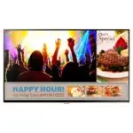 ront view of Samsung LH48DBD 48 inch Full HD commercial signage LED display monitor with a slim bezel, showing a black screen on a white background.
